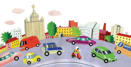 Автобус едет по мосту