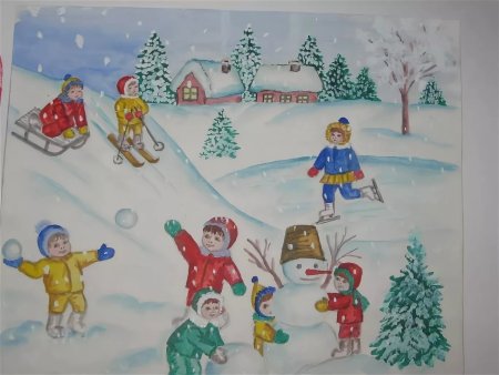 Зима в детский сад рисунок (54 фото)