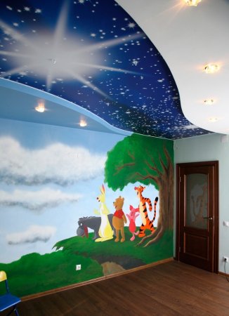 Натяжные потолки с фотопечатью для детской
