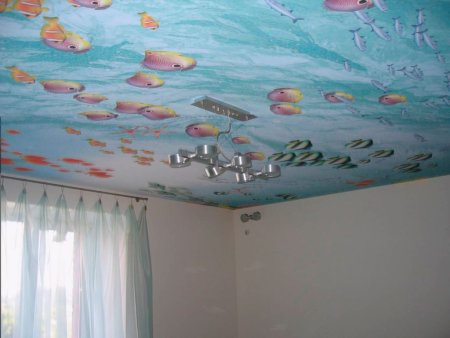 Натяжной потолок в детскую комнату с фотопечатью