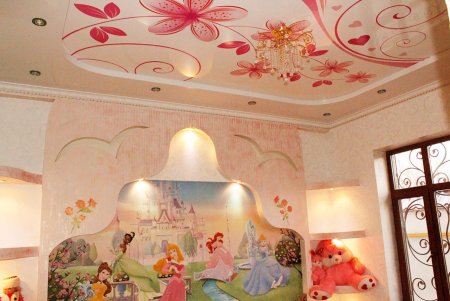 Натяжной потолок в детскую девочке
