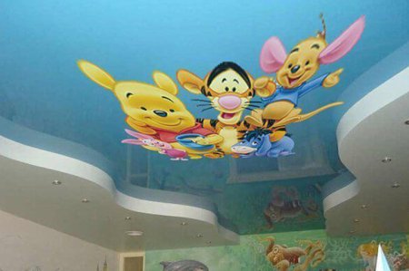 Фотопечать на потолке в детской