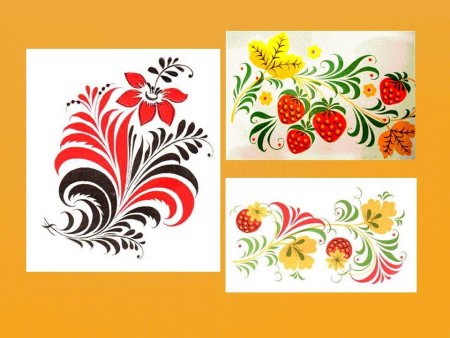 Элементы хохломской росписи старшая группа