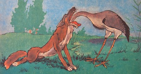 Басня Ивана Андреевича Крылова волк и журавль