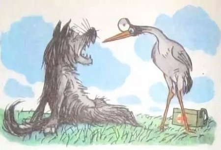 Басня волк и журавль