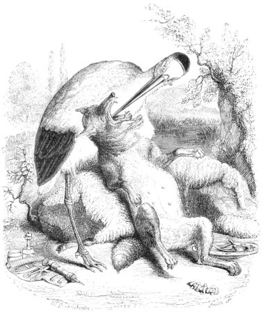 Раскраска к басне волк и журавль