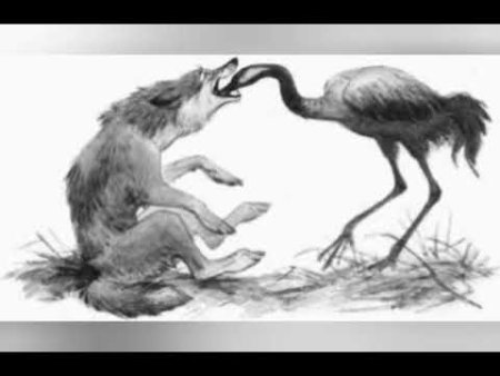 Крылов басня волк и журавль