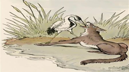 Волк и журавль басня Крылова