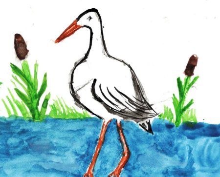 Картинка для детей 3-4 лет журавль