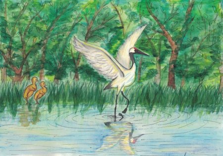 Рисунок на тему журавль