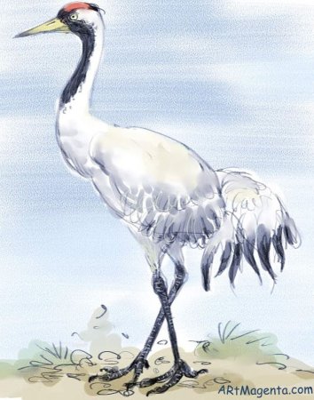 Журавль мультяшный