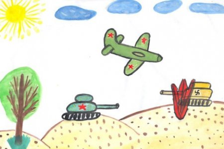 Детские военные рисунки