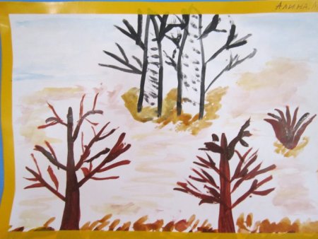 Рисование поздняя осень в подготовительной группе