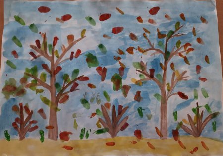 Рисование осенний лес в старшей группе