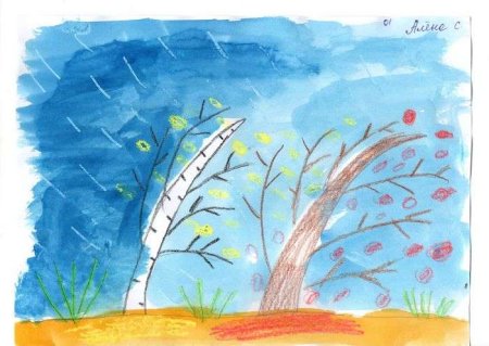 Рисование в старшей группе поздняя осень