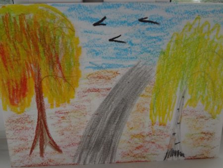 Рисование в старшей группе пасмурный осенний день