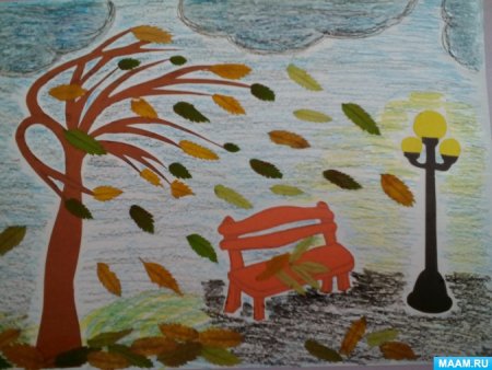 Рисование поздняя осень в подготовительной группе