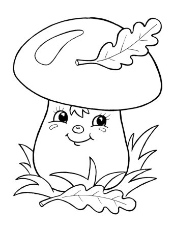 Гриб раскраска