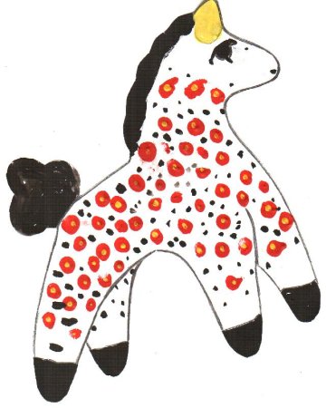 Контур дымковской игрушки Олешек