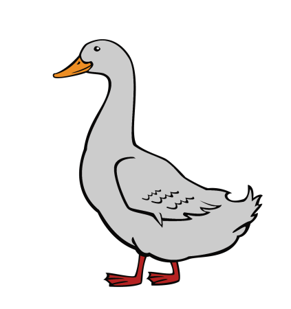 Гусь нарисованный