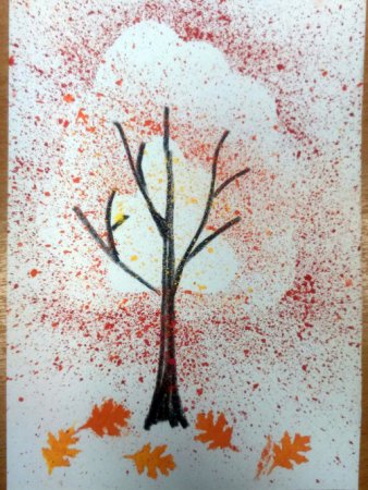 Техника набрызг дерево