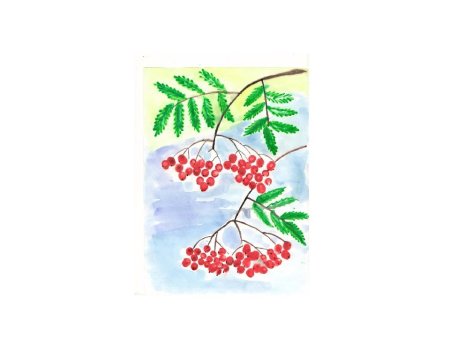 Детские рисунки осенняя Рябинка