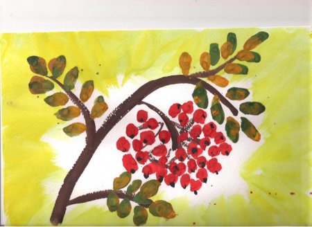 Ветка рябины для детей