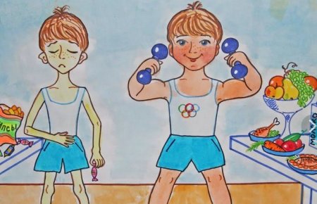 В здоровом теле здоровый дух плакат