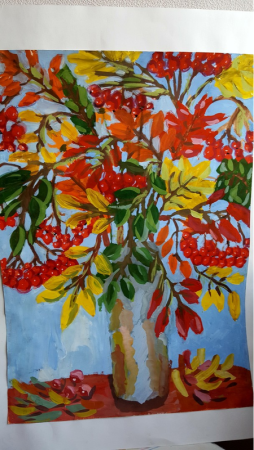 Ветка рябины» (рисование с натуры) (т.с.Комарова, стр.40)