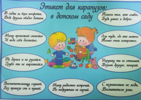 Правила поведения в саду для детей