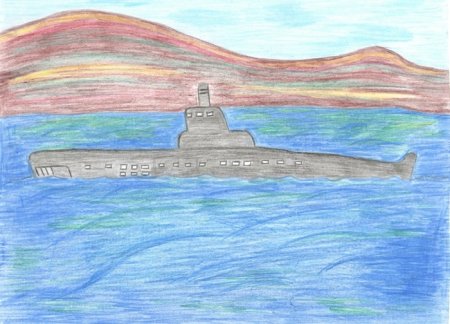 Рисование подводная лодка