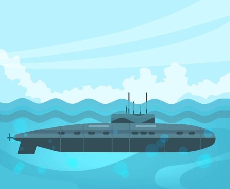 Атомная подводная лодка вектор
