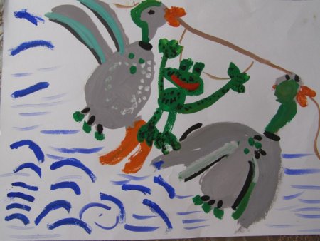 Лягушка путешественница рису