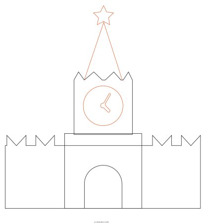 Спасская башня Кремля рисование