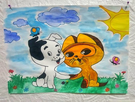 Рисунок на тему котенок Гав