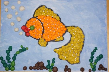 Пластилинография Золотая рыбка старшая группа