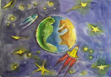 Рисунок на тему Планета в будущем