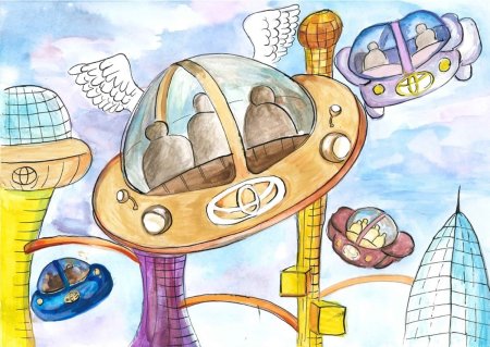 Город будущего рисунок