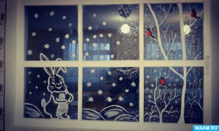 Рисование на окнах в детском саду