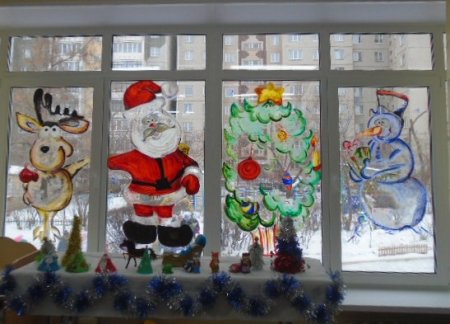 Рисование на окнах к новому году в детском саду