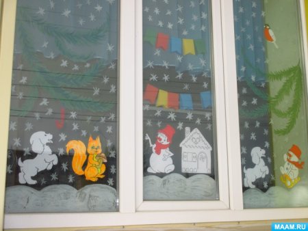 Рисование на окнах к новому году в детском саду