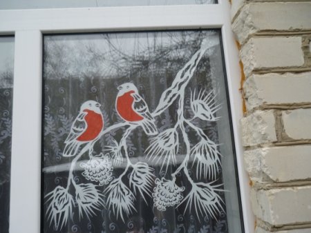 Рисунки на новый год на окна