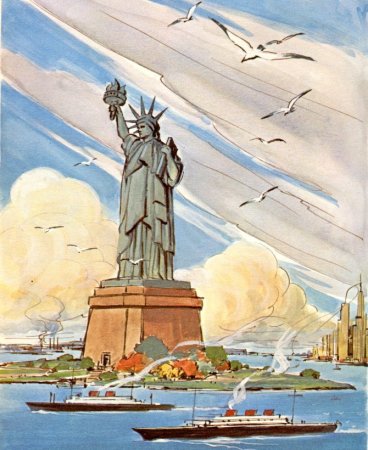 Статуя свободы США для детей раскраска