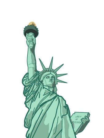 Статуя свободы США раскраска
