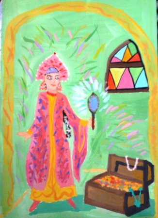 Рисунок о мёртвой царевне и семи богатырях