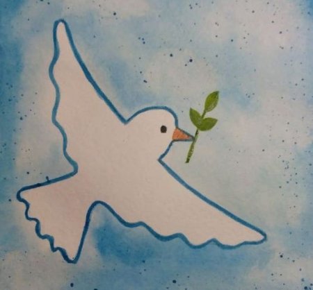 Рисование голубь мира