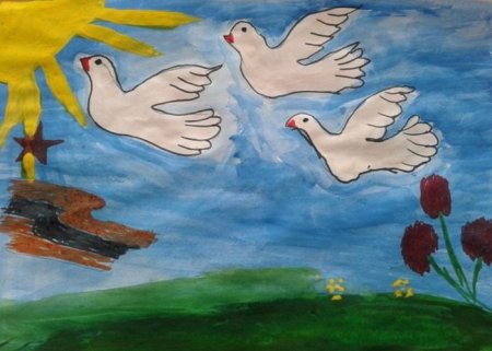 Рисование голубя в старшей группе