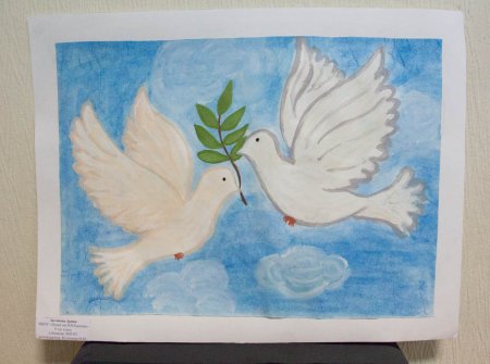 Рисование голубь мира старшая группа
