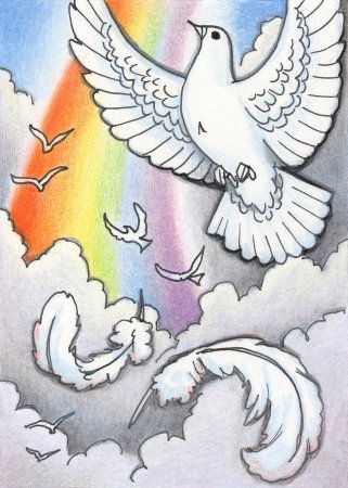 Голубь мира раскраска