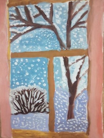 Рисование снегопад